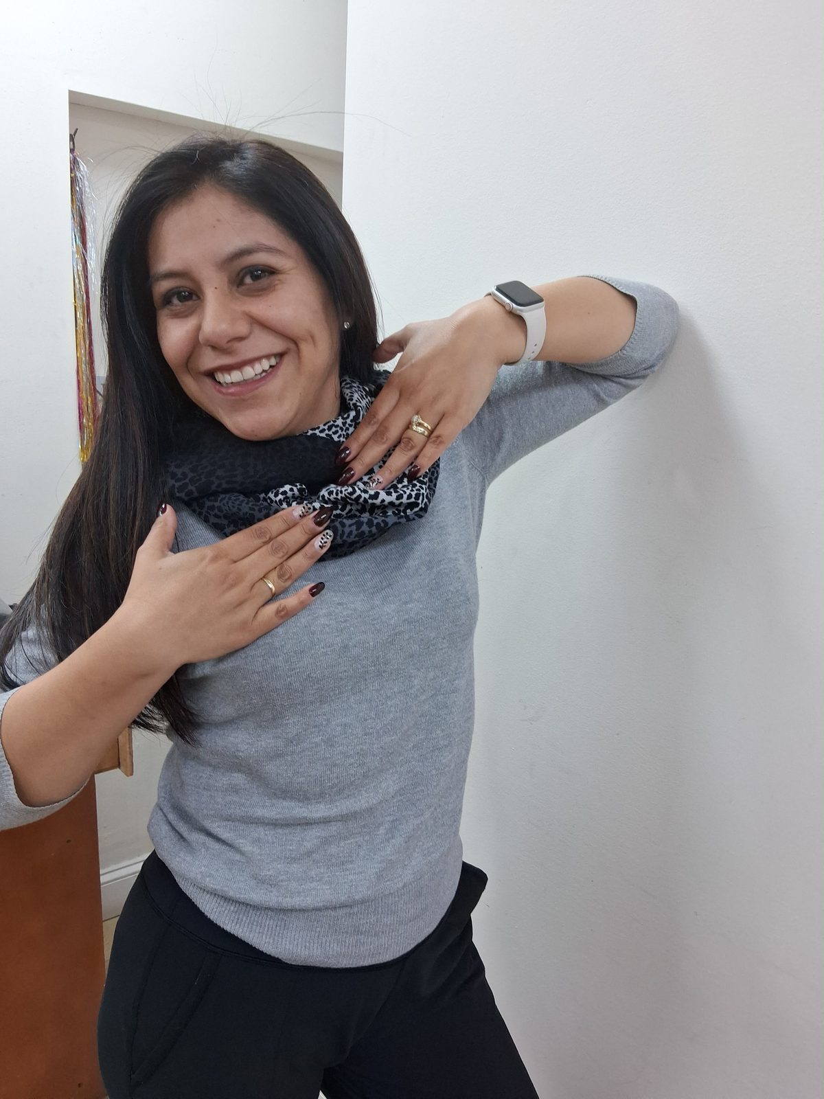 Finished manicure with nail art at Martha's Unisex Beauty Studio